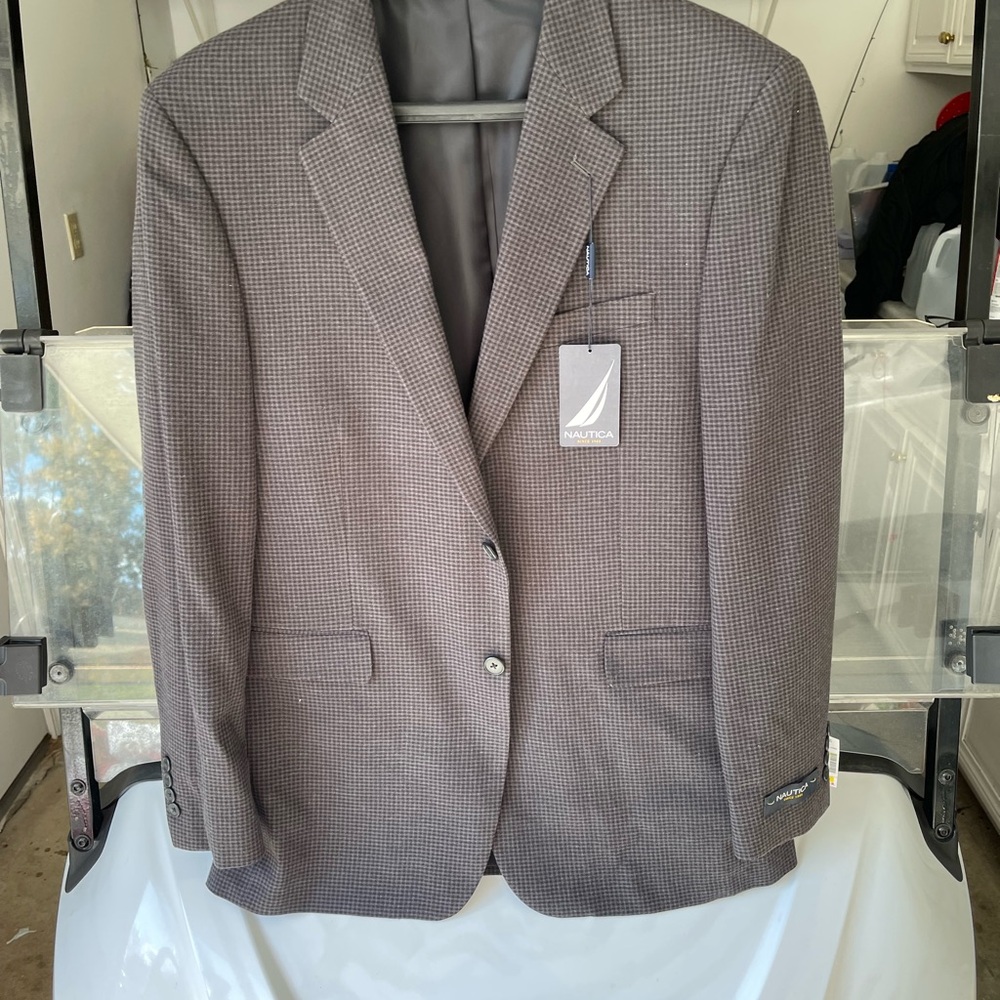 Nautica Men's Checkered Brown Blazer